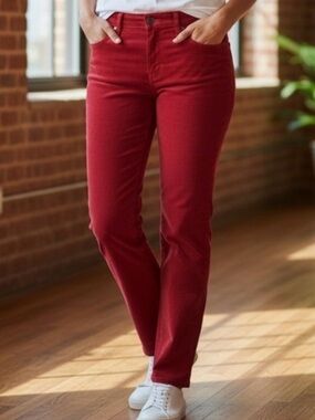 Polo by Ralph Lauren The Tompkins Skinny Red Straight-Leg Pants